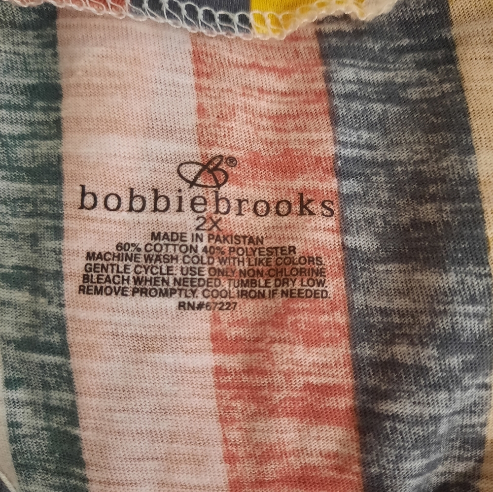Bobbie brooks striped cotton blend top sz 2X *D6 - Picture 2 of 6